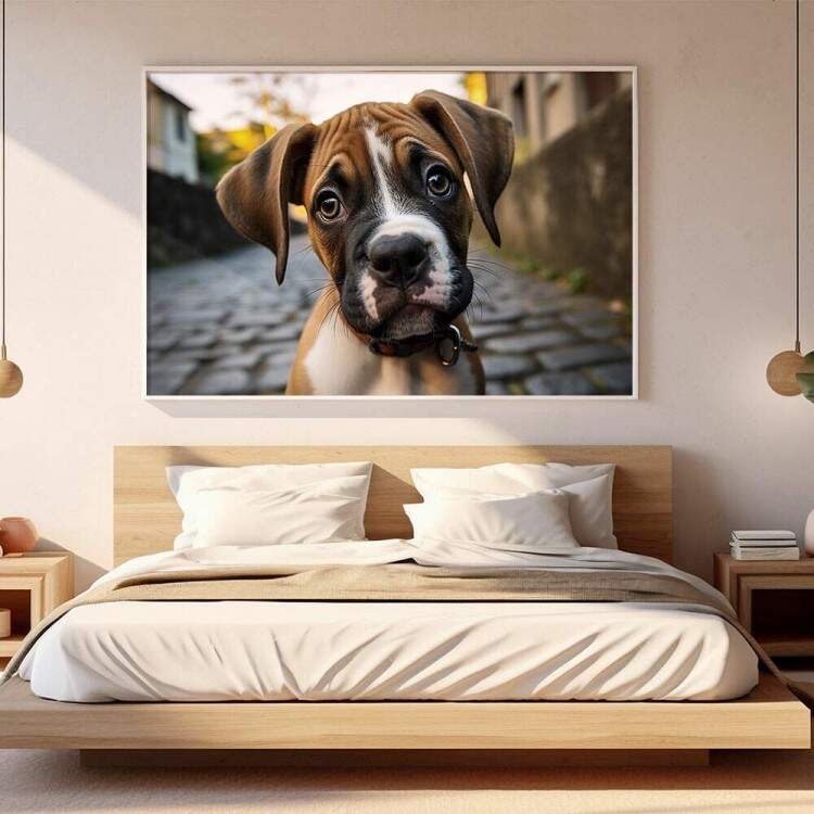 Quadro Decorativo Co Boxer Observando