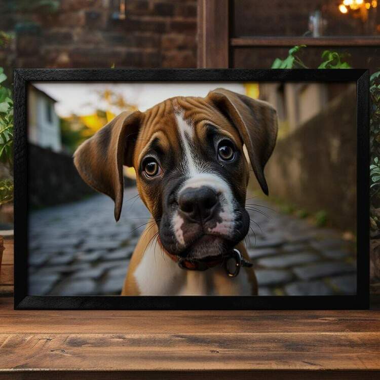 Quadro Decorativo Co Boxer Observando