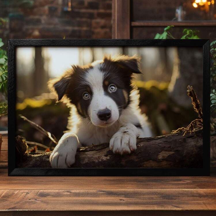 Quadro Decorativo Co Filhote Border Collie