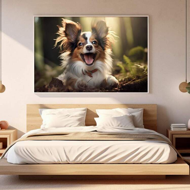 Quadro Decorativo Co Filhote Papillon Joking