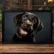Quadro Decorativo C�o Filhote Labrador Preto