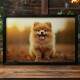 Quadro Decorativo C�o Filhote Pomeranian