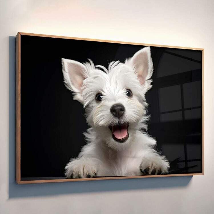 Quadro Decorativo Co Filhote West Highland