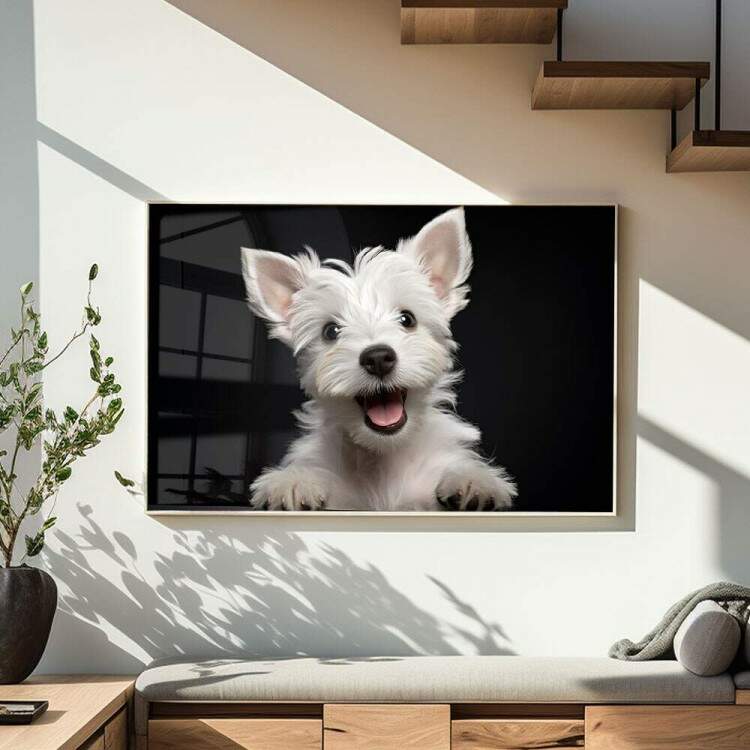 Quadro Decorativo Co Filhote West Highland