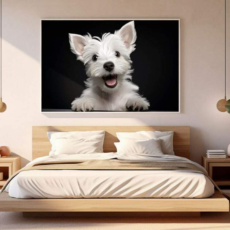Quadro Decorativo Co Filhote West Highland