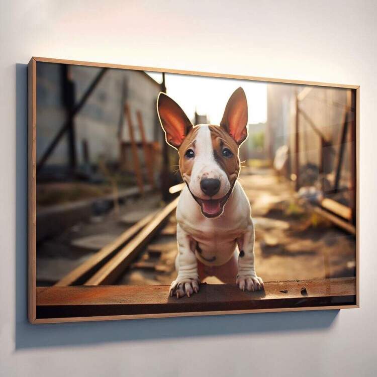Quadro Decorativo Co Filhote Bull Terrier