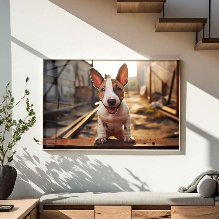 Quadro Decorativo Co Filhote Bull Terrier