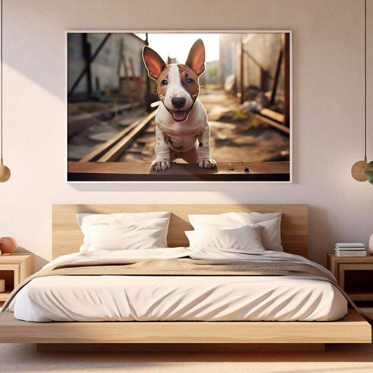 Quadro Decorativo Co Filhote Bull Terrier