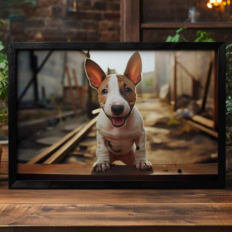 Quadro Decorativo Co Filhote Bull Terrier