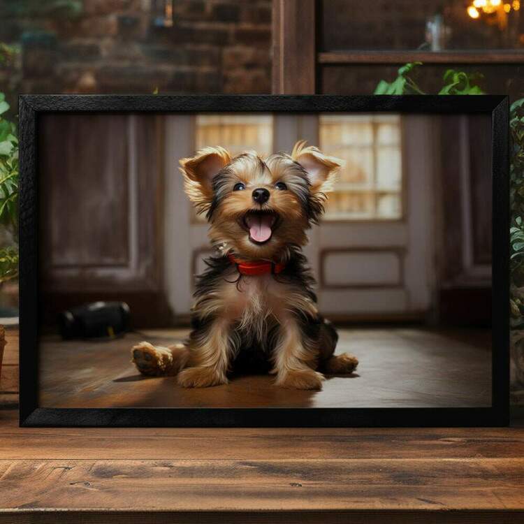 Quadro Decorativo Co Filhote Yorkshire Terrier