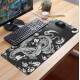 Mouse Pad Gigante 70x30cm Drag�o Preto e Branco