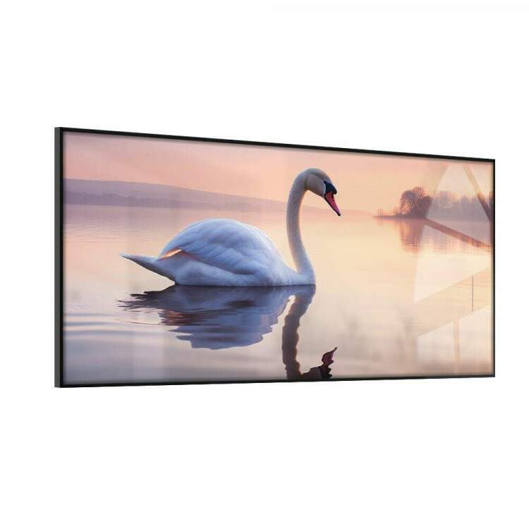 Quadro Decorativo Slim Cisne Branco em Rio