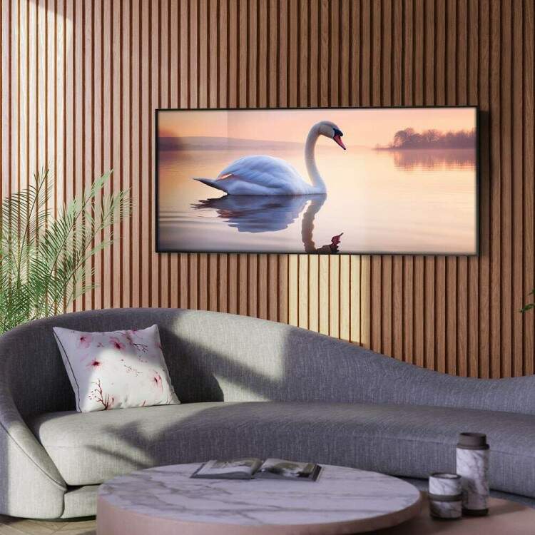 Quadro Decorativo Slim Cisne Branco em Rio