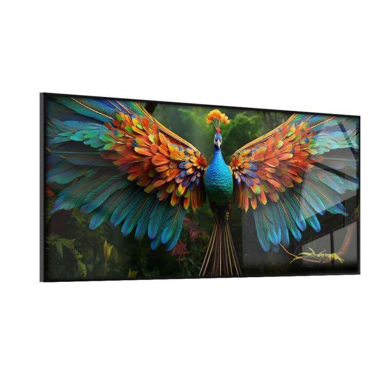 Quadro Decorativo Slim Pssaro Colorido