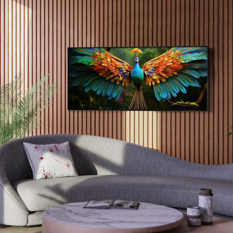 Quadro Decorativo Slim Pssaro Colorido