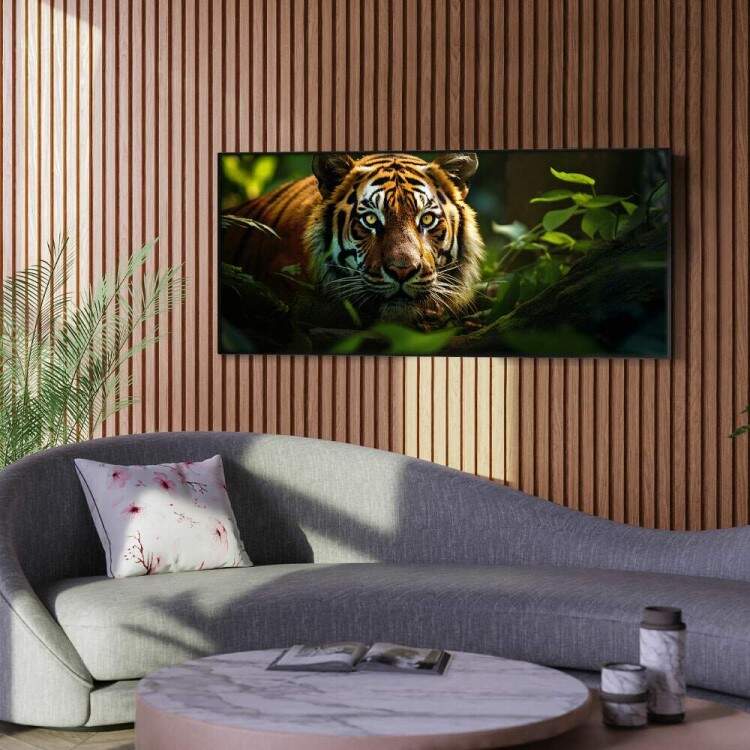 Quadro Decorativo Slim Tigre em Floresta