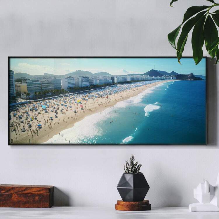 Quadro Decorativo Slim Paisagem Praia no Rio de Janeiro