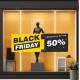 Adesivo de Parede Para Vitrine de Black Friday Descontos At� 50% de Desconto