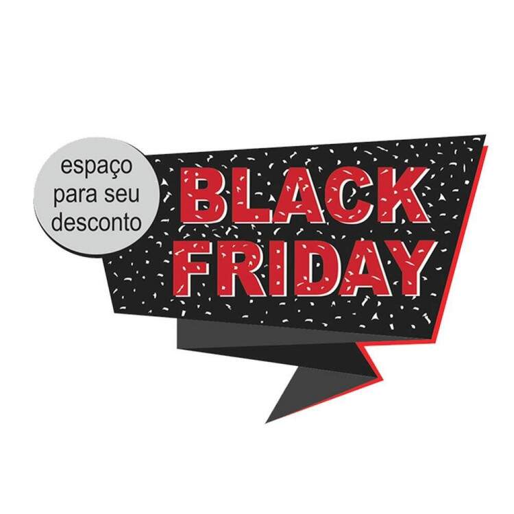 Adesivo de Parede Para Vitrine de Black Friday Coloque Seu Desconto