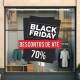 Adesivo de Parede Para Vitrine de Black Friday Descontos de At� 50%