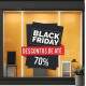 Adesivo de Parede Para Vitrine de Black Friday Descontos de At� 50%