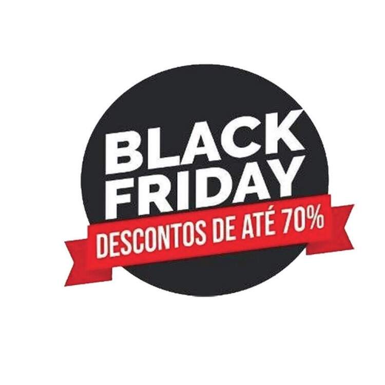 Adesivo de Parede Para Vitrine de Black Friday Descontos de At 50% Redondo