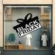 Adesivo de Parede Para Vitrine de Black Friday Formato de Caixa de Presente