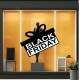 Adesivo de Parede Para Vitrine de Black Friday Formato de Caixa de Presente