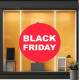 Adesivo de Parede Para Vitrine de Black Friday Vermelho e Branco