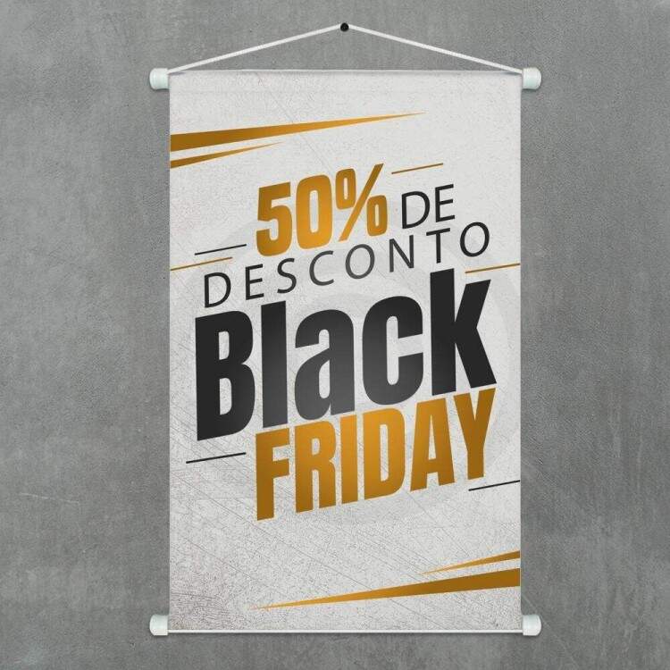 Banner Impresso em Lona 50% de Desconto Black Friday