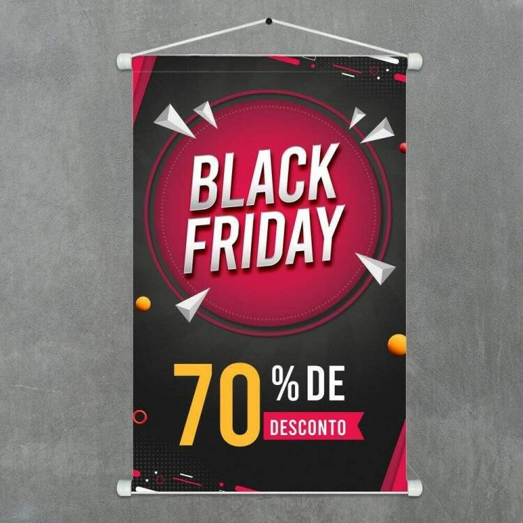 Banner Impresso em Lona Black Friday 70% de Desconto