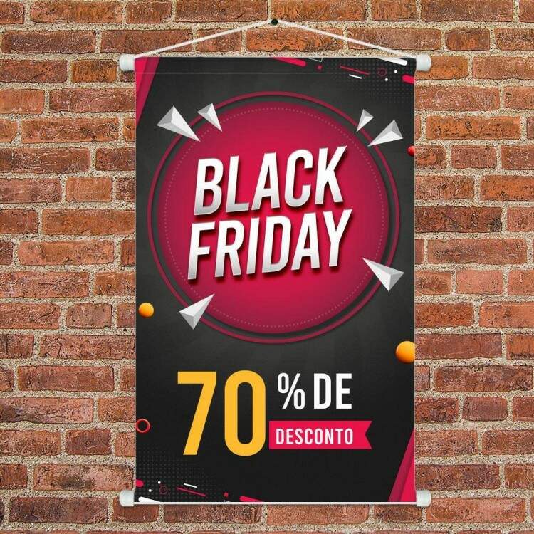 Banner Impresso em Lona Black Friday 70% de Desconto