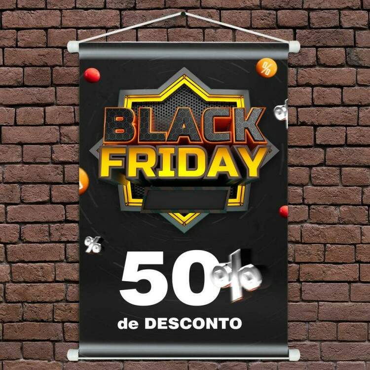 Banner Impresso em Lona Black Friday 50% de Desconto