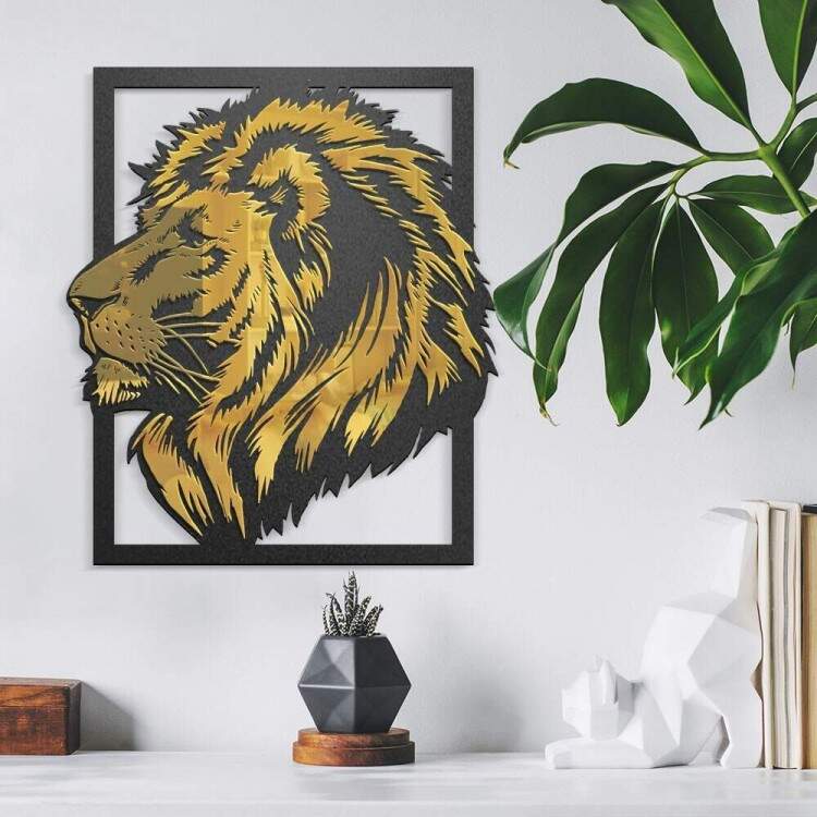 Quadro Decorativo Espelhado Leo Perfil