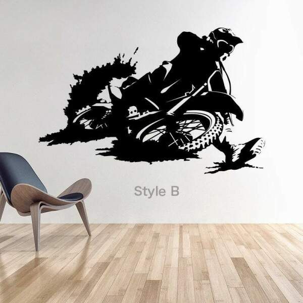Adesivo de Parede Motociclista em Curva