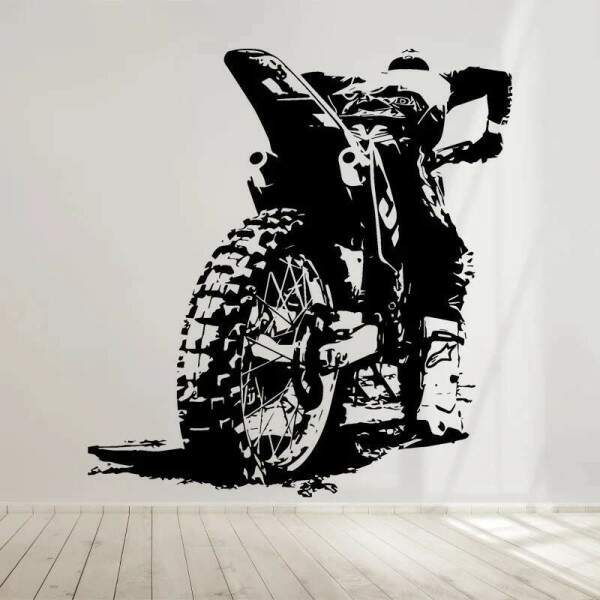 Adesivo de Parede Motociclista em Ao