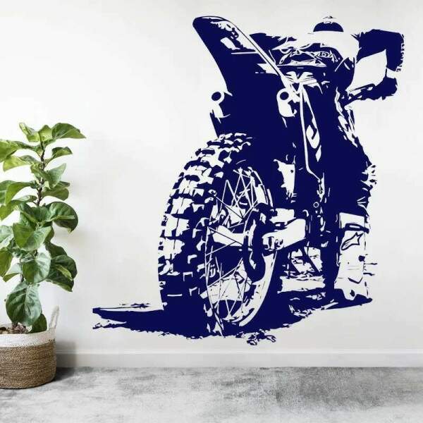 Adesivo de Parede Motociclista em Ao