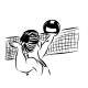 Adesivo de Parede Jogadora de V�lei Sacando Bola
