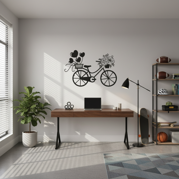 Adesivo de Parede Bicicleta com Estilo Romntico