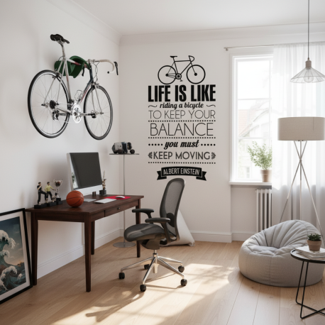 Adesivo de Parede Frase Ciclista Life is Like