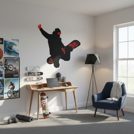 Adesivo de Parede Snowboard em Neve