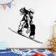 Adesivo de Parede Garota Praticando Snowboard em Neve