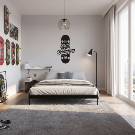 Adesivo de Parede Lettering Skate Boarding