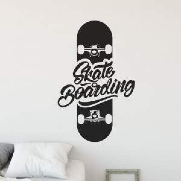 Adesivo de Parede Lettering Skate Boarding
