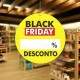 Placa Suspensa de Black Friday com Seu Desconto Fundo Amarelo