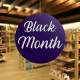 Placa Suspensa Redonda de Black Month Fundo Roxo