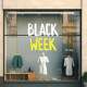 Adesivo de Parede Para Vitrine de Black Weekend Amarelo