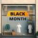 Adesivo de Parede Para Vitrine de Black Month Amarelo e Preto
