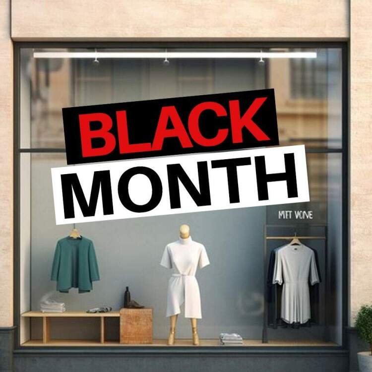 Adesivo de Parede Para Vitrine de Black Month Detalhe Vermelho