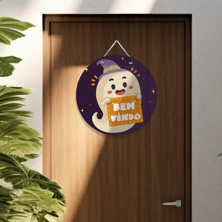 Enfeite de Porta Infantil Fantasminha Bem-Vindo